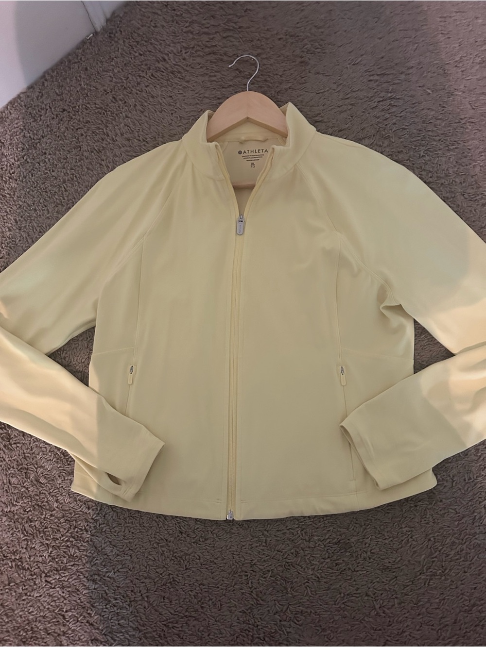 Athleta Women's Citron Yellow Zip-Up Jacket size XL cropped - Picture 9 of 11